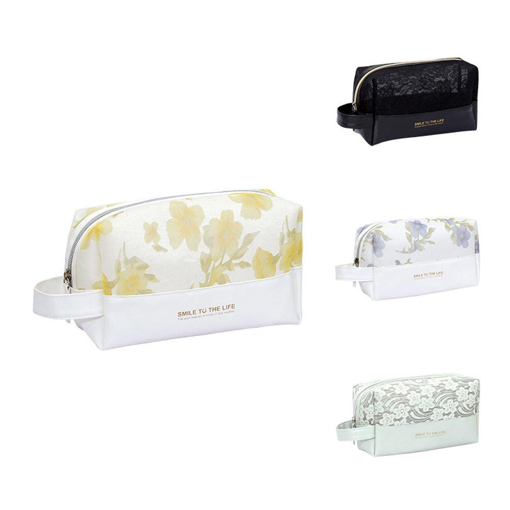SOMEDAYZL Túi Lưới Đựng Mỹ Phẩm Họa Tiết Hoa Dễ Thương