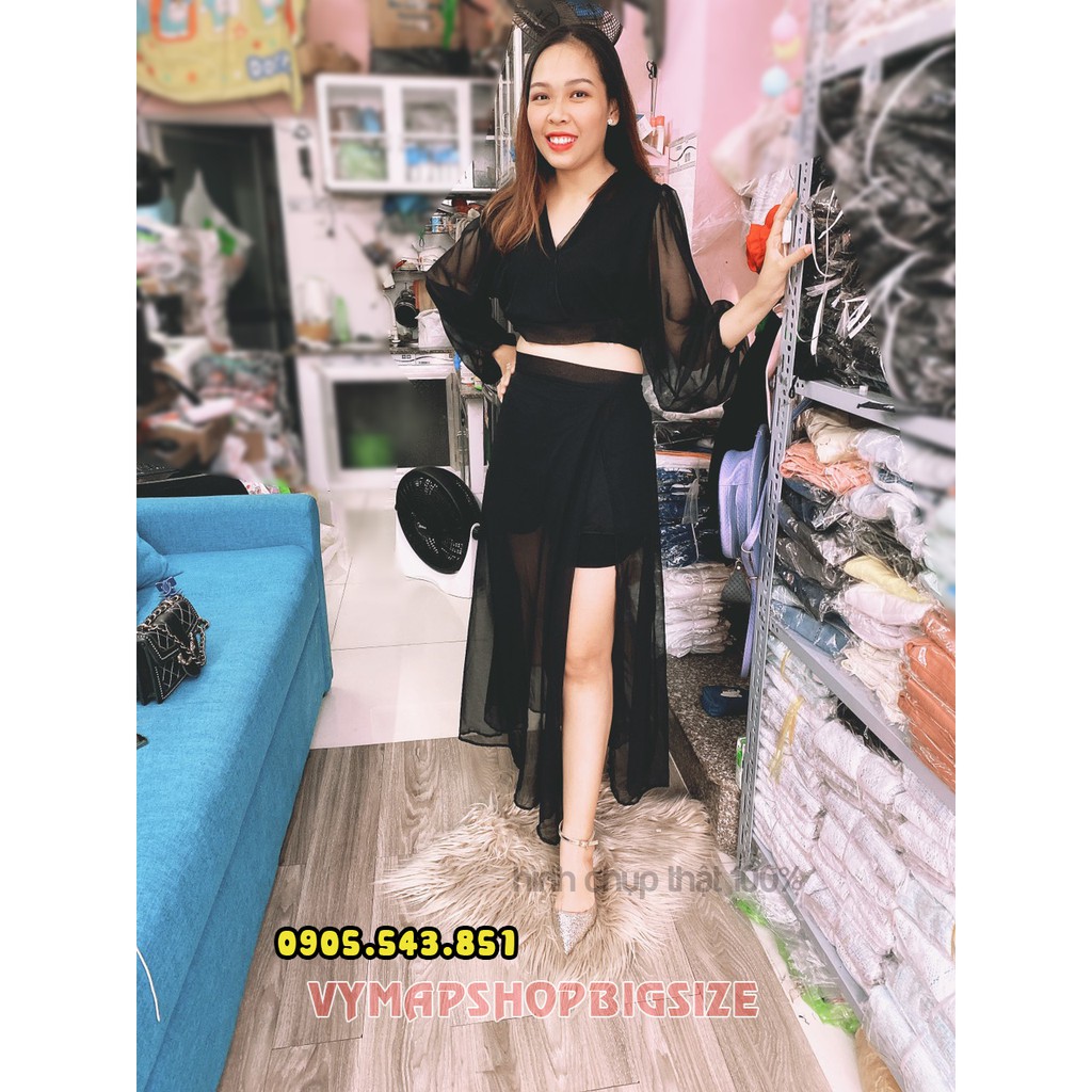 đầm voan áo/váy rời bigsize 60-100kg( 2 size) | BigBuy360 - bigbuy360.vn