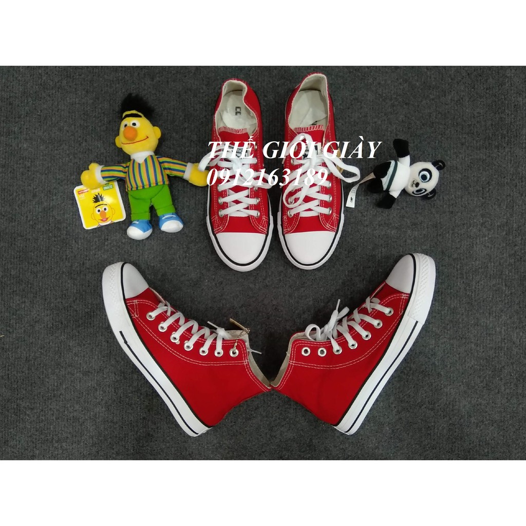 Giày sneaker ngôi sao Màu Đỏ cổ cao Nam Nữ