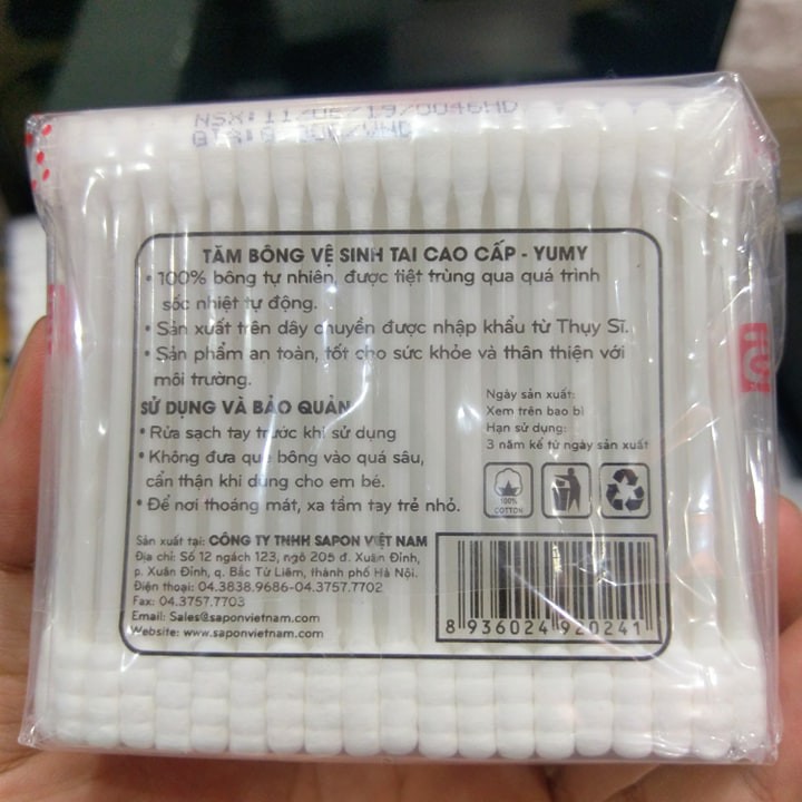 Combo 3 bịch tăm bông vệ sinh cao cấp Yumy