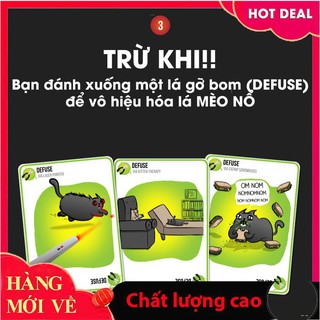 [Trợ giá] Bộ bài Mèo Nổ cơ bản Exploding Kittens đen_Hàng cao cấp