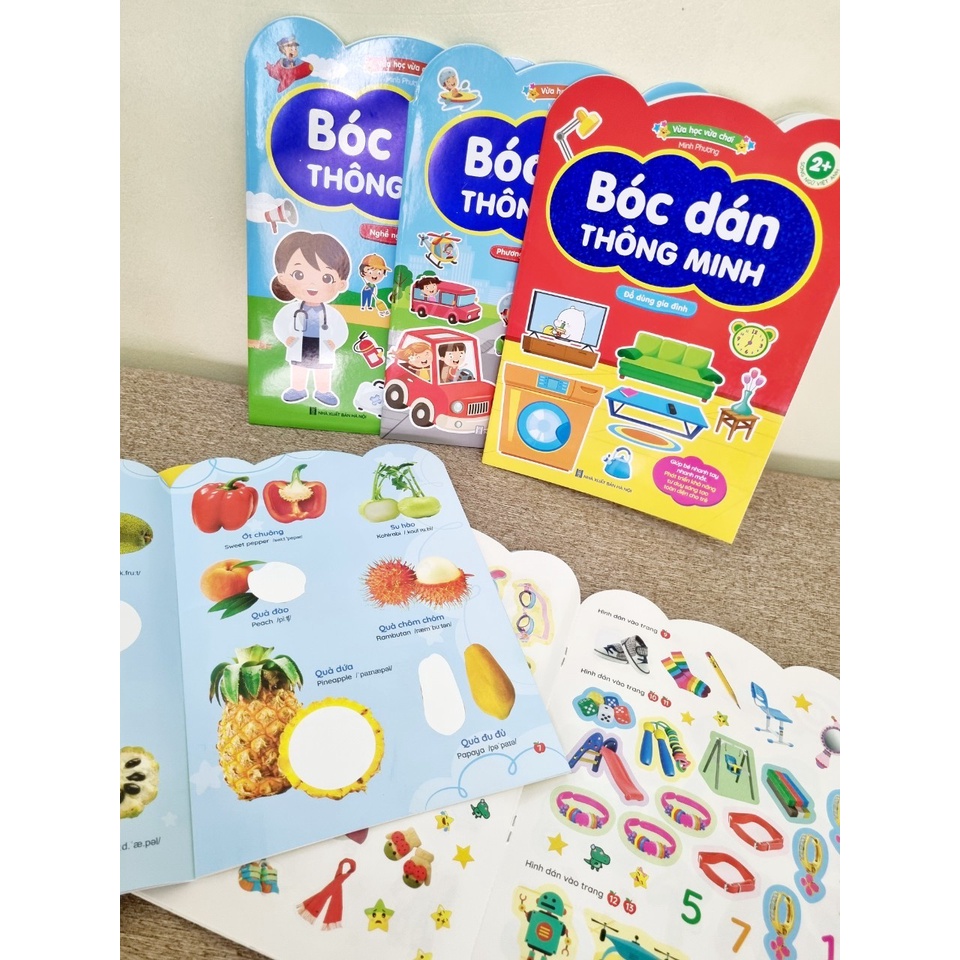 Sách - Đồ Chơi Bóc Dán Thông Minh Cho Bé 6 Chủ Đề Vừa Học Vừa Chơi - Dành Cho Trẻ Từ 2 Tuổi - 6 Cuốn - V BD 02