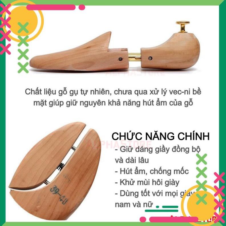 Shoe Tree - Cây Giữ Form Giày Gỗ Gụ Tự nhiên - Không Mùi, Hút Ẩm Hiệu Quả, Giữ Phom Giầy Dài Lâu (Đủ Size)