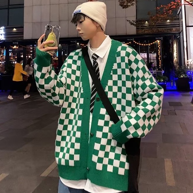 Áo Khoác Cardigan Dệt Kim Cổ Chữ V Dáng Rộng Thời Trang Mùa Thu 2022 Cho Nam