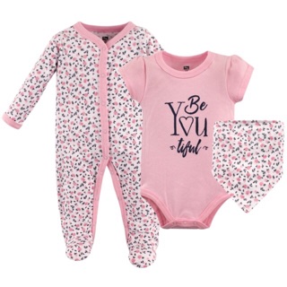 Body cotton bé gái 3 món