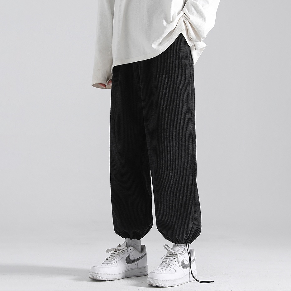 Quần Ống Rộng Nam Nữ Unisex - Rew2021 - Quần Jogger Thể Thao Ulzzang - Chất Nỉ Tổ Ong Cạp Chun Dây Rút Gấu - 3 Màu