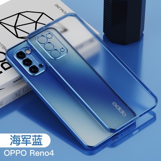 Ốp điện thoại trong suốt mạ viền cho Oppo Reno6 Pro + Reno5 Reno4 Find X3 Reno5