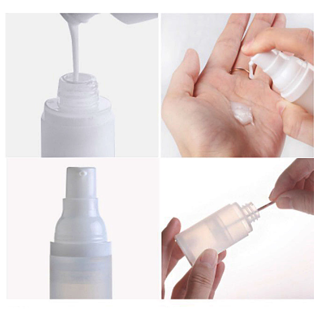 USNOW 15ml/20ml/30ml/50ml Airless Pump Travel Bottle Vacuum Bottle Empty Bottle Toiletries Container Plastic Frosted Cosmetic Bottle Refillable