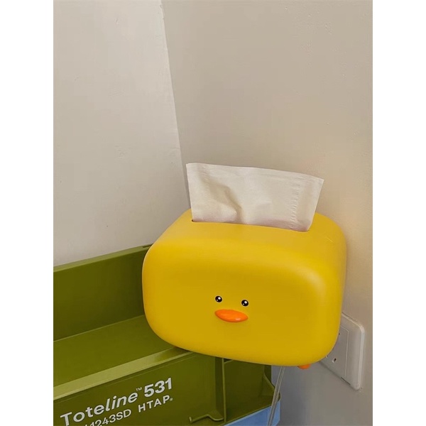 Hộp đựng giấy vịt vàng để bàn dễ thương tiện dụng cho bạn khi học làm việc không phải đứng lên