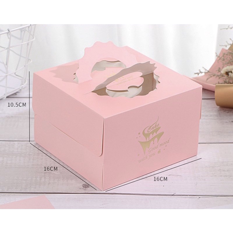 Hộp giấy đựng bánh kem 16x16x10,5cm