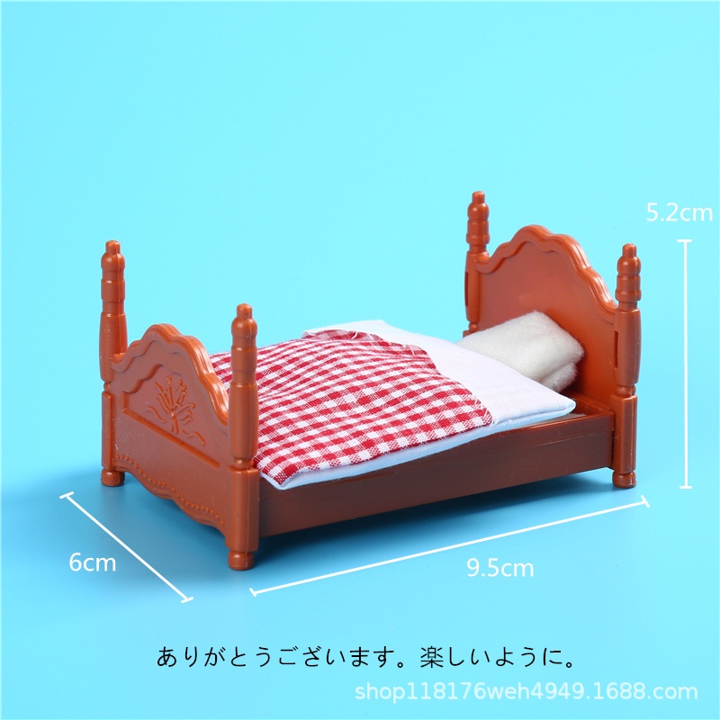 Mô hình giường ngủ mini dùng trang trí nhà búp bê ANDATOY AD967