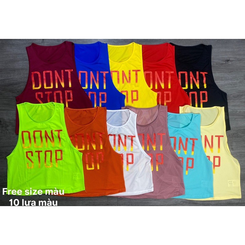 Áo thun thể thao nữ, Áo tanktop DON'T STOP thun lưới tập Gym, Yoga nữ