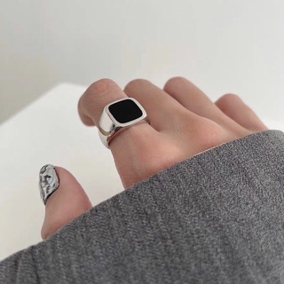 Nhẫn ONER Bạc 925 "Black Square Ring" ( Bảo Hành Bạc 1 Năm )