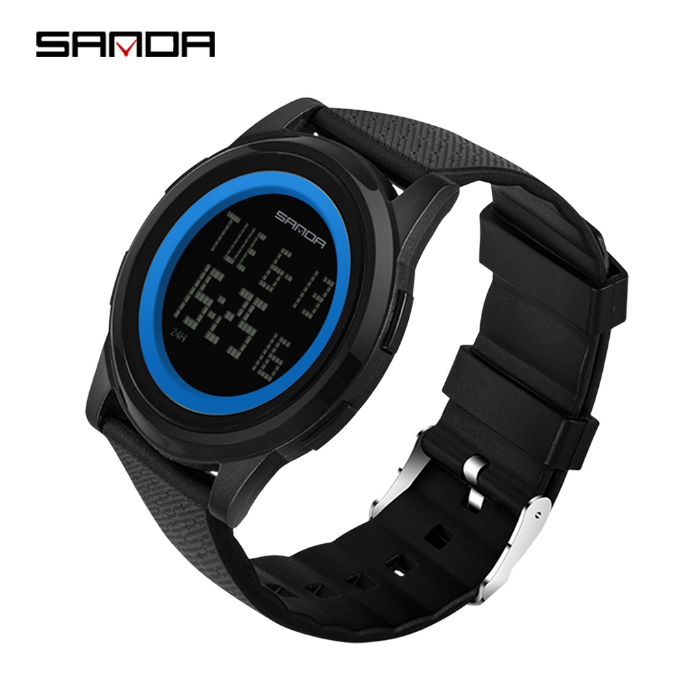 Đồng Hồ Điện Tử Thể Thao Sanda 9mm Siêu Mỏng Có Đèn Led Cho Nam Relogio Masculino 337