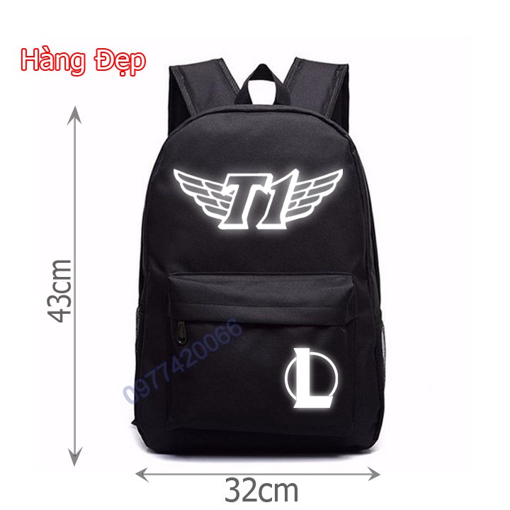Cặp Liên Minh, balo game Liên Minh Huyền Thoại, balo phản quang T1 may 3 lớp