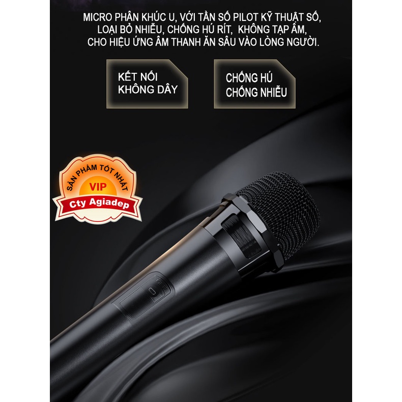 Loa kéo + 2 micro không dây Bluetooth SAFS siêu xịn