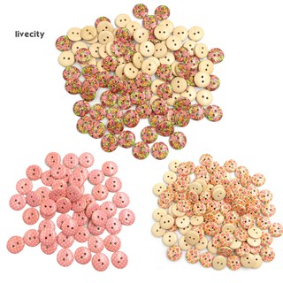 Set 100 Nút Gỗ 2 Lỗ Hình Bông Hoa Chuyên Dụng Cho May Vá