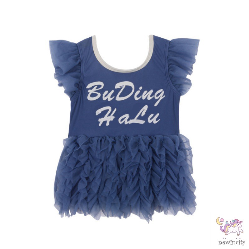 Đồ Bơi Một Mảnh In Chữ Cho Bé Gái