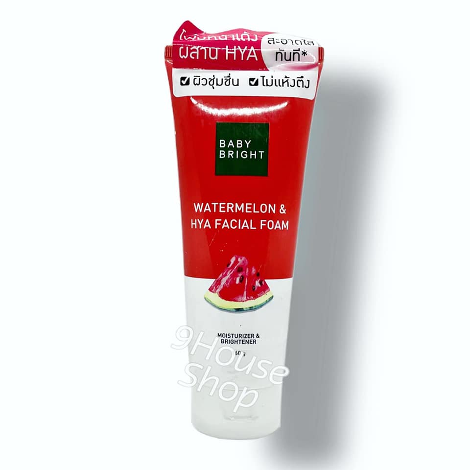 01 Tuýp Sữa Rửa Mặt Sáng Da Dưỡng Ẩm Hương Dưa Hấu Watermelon & Hya Facial Foam Baby Bright Thái Lan 160gram