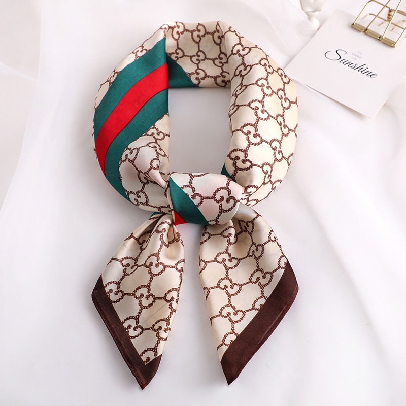 Khăn Choàng Cổ Hình Vuông 70cm Dễ Phối Đồ Thời Trang Xuân Thu Phong Cách Châu Âu Cho Nữ