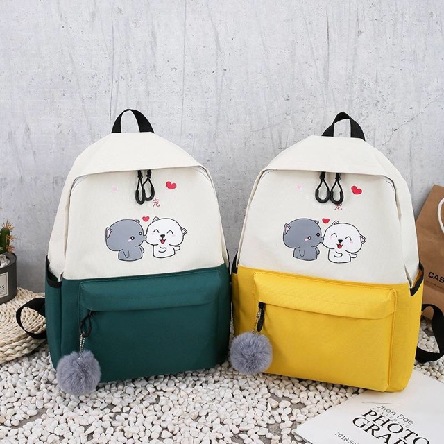 Balo Bộ 4 Món 2 Chú Chó Kiss Cực Cute ( size to)