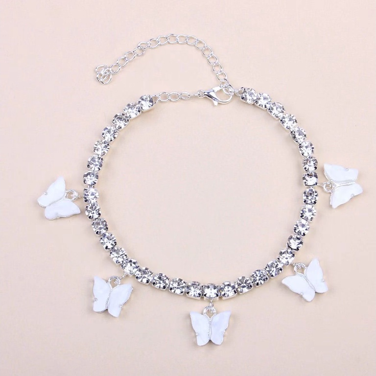 Lắc Chân Hình Bướm Bằng Acrylic Đính Đá Phong Cách Hip Hop Thời Trang