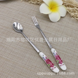 Dĩa inox 304 cán sứ