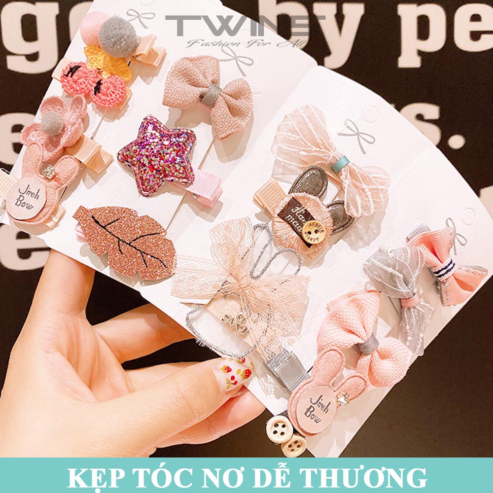 Set 3 kẹp tóc SK105 nơ dễ thương, cute, xinh đẹp phong cách Hàn Quốc cao cấp làm phụ kiện tóc cho bé gái