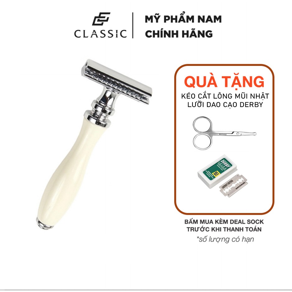 Dao Cạo Râu Parker 111W Safety Razor + Tặng kèm Lưỡi Cạo Derby Premium Double Edge Safety Razor Blades