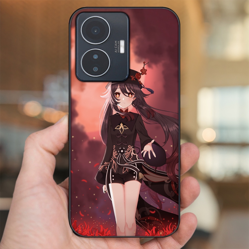 Ốp lưng Vivo Y55 2022 viền đen in hình Hutao Genshin Impact