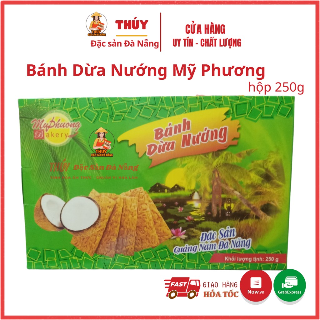 Bánh dừa nướng Mỹ Phương hộp 250g  Đặc Sản Đà Nẵng loại thơm ngon -bán chạy nhất