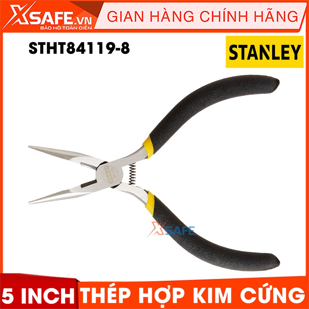 Kềm nhọn ba loại (dài, bằng, cong) STANLEY gia công thép hợp kim cứng Kìm Stanley cán cầm bọc nhựa cao su, đa chức năng