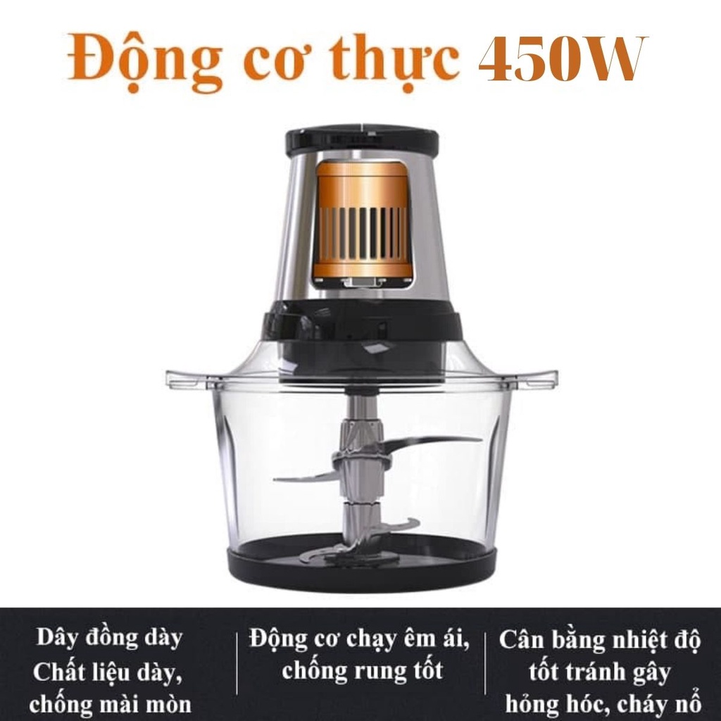 Máy xay thịt đa năng Mitomo MT450 cối thủy tinh - HÀNG CHÍNH HÃNG
