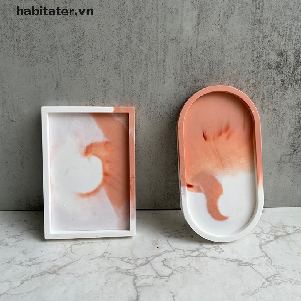 Khuôn Silicone Hình Oval Dùng Làm Khay Đựng Chậu Hoa DIY