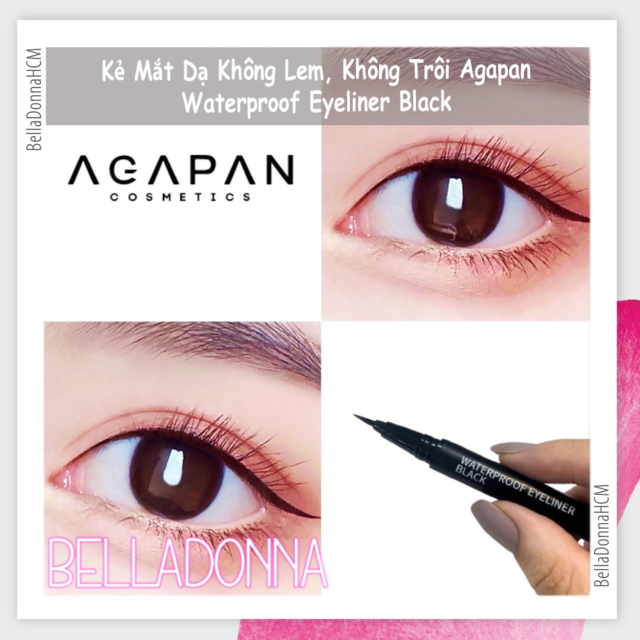 Bút Kẻ Mắt Nước Lâu Trôi, Không Lem Agapan Waterproof Eyeliner Black 0.5g