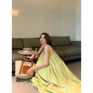 ĐẦM MAXI HAI DÂY XANH BƠ