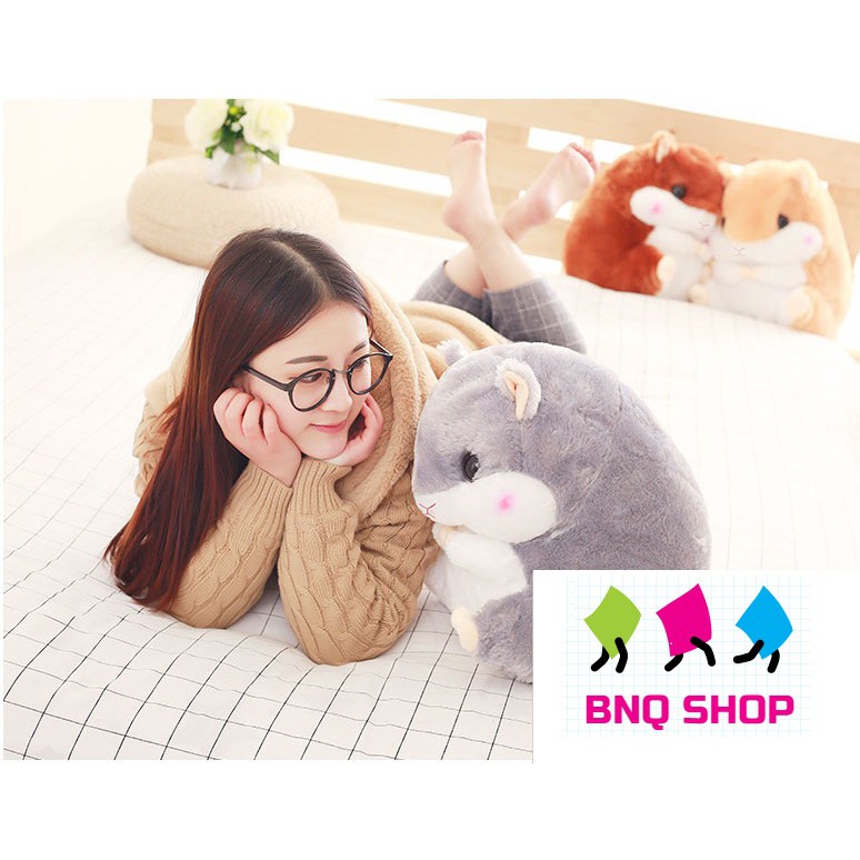 Gối Mền Thú Bông CHUỘT HAMSTER 3 trong 1, Kèm Mền Nỉ Nhung Cực Mịn, Siêu Dễ Thương