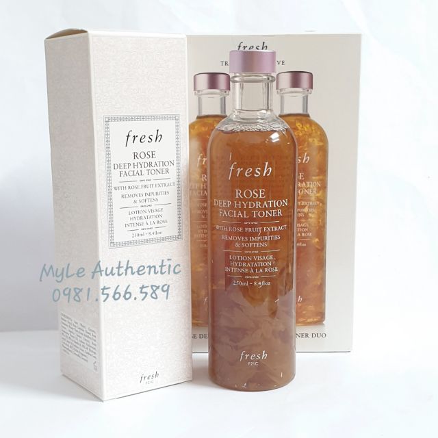 Nước hoa hồng Fresh Rose Deep Hydration Facial Toner 250ml