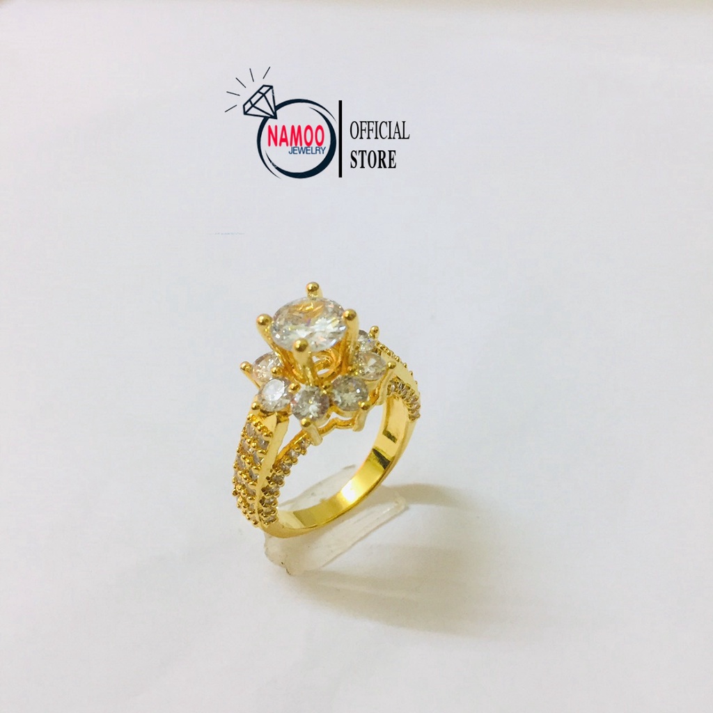 Nhẫn nữ đính đá mạ vàng 18k N020 Namoo jewelry