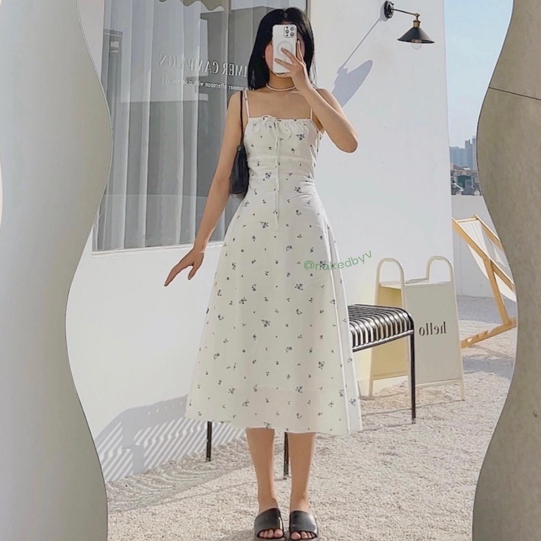 Váy 2 dây rút ngực Naked By V -  Blueberry Dress