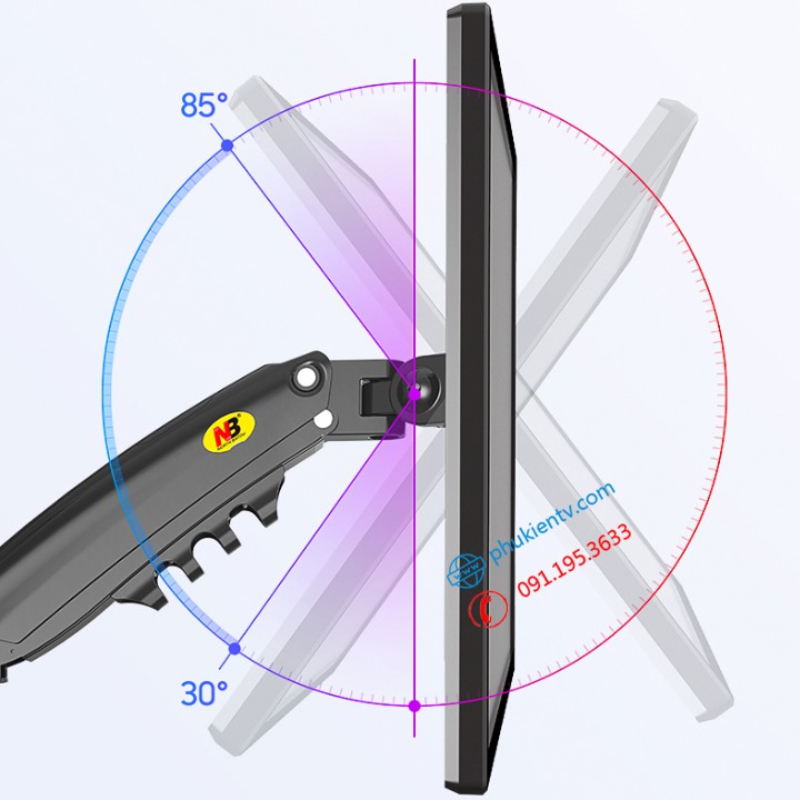 [NEW 2021] Giá treo màn hình NB H80 17 - 27 Inch Giá đỡ màn hình máy tính xoay 360 độ - Tay treo màn hình chính hãng