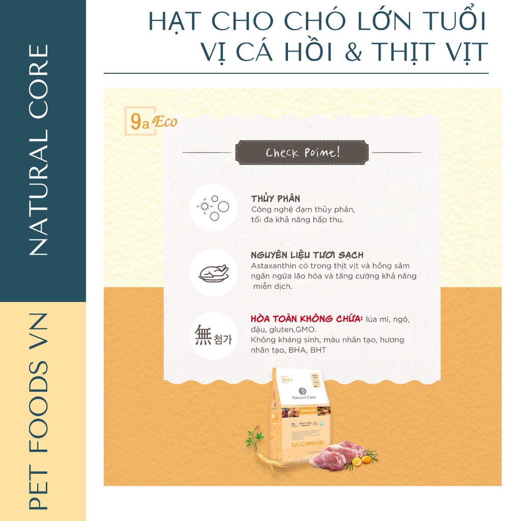 Hạt cho chó già NATURAL CORE SENIOR DOG 1kg