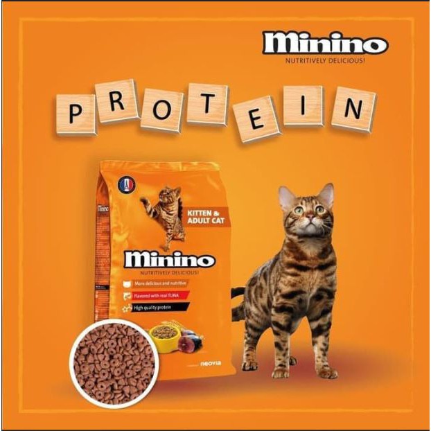[Mã PET50K giảm Giảm 10% - Tối đa 50K đơn từ 250K] Thức ăn mèo MININO TUNA 1.3kg - Hạt cho mèo xuất xứ từ PHÁP