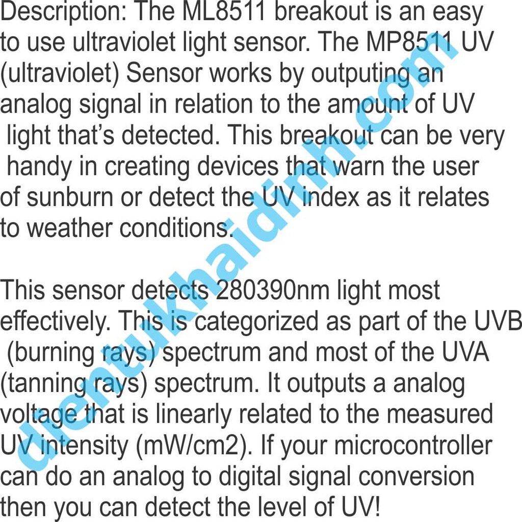 Module Cảm Biến tia UV GY-ML8511 ML8511 kde0012