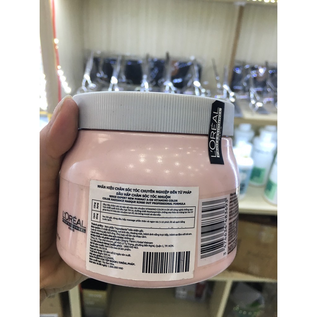 Hấp dầu (Kem ủ tóc) Loreal Vitamino Color A-OX 250ml/ 500ml chăm sóc và dưỡng màu tóc nhuộm (Hàng chính hãng)