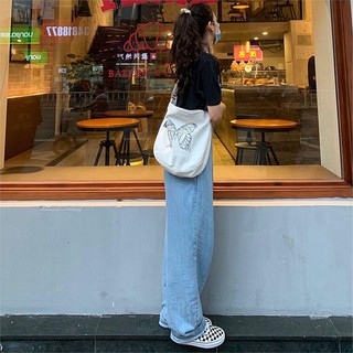[TẶNG QUÀ XINH]Túi đeo chéo tote vải canvas đựng đồ cao cấp in hình con bướm dễ thương phong cách thời trang Hàn Quốc