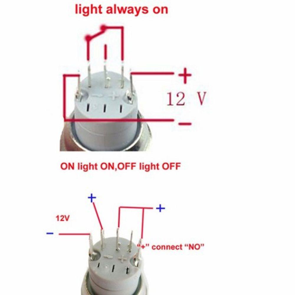 Nút Nhấn Có Đèn LED 16mm 12V Bằng Nhôm Chuyên Dụng