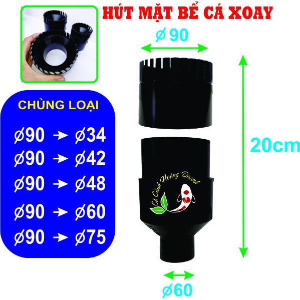 hút mặt bể cá koi fi 90