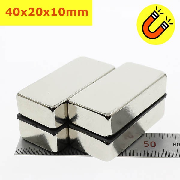 Nam châm đất hiếm 40x20x3mm, 40x20x5mm, 40x20x10mm từ tính N35