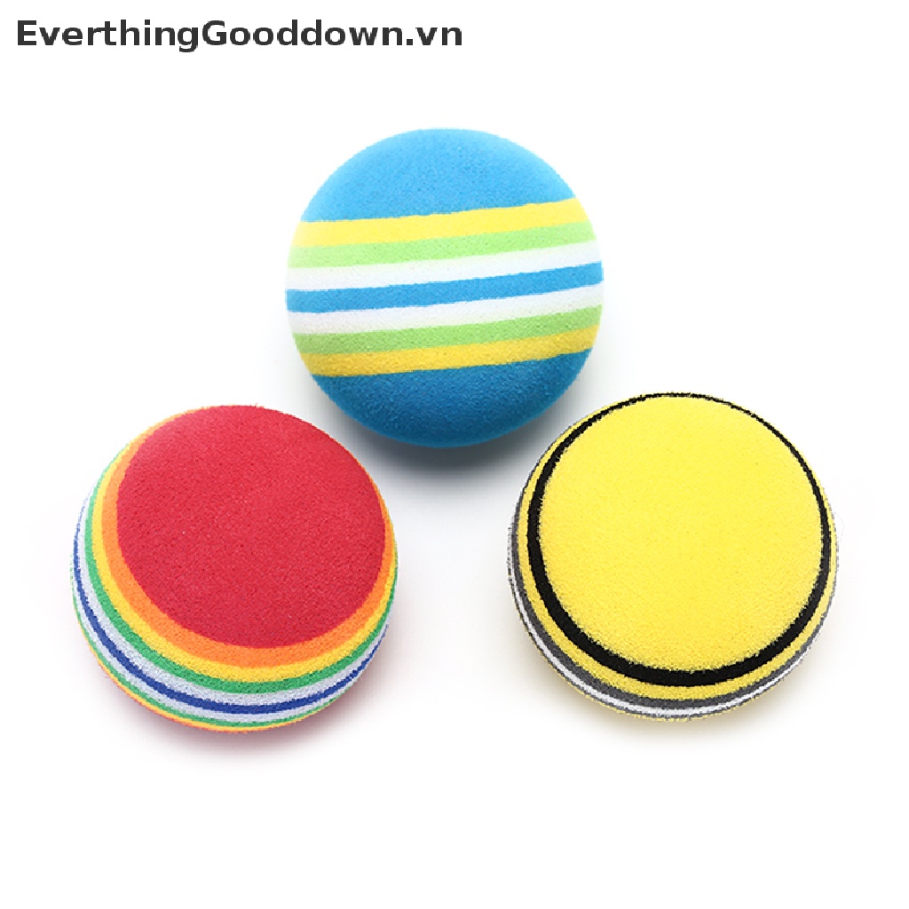 Everthinggooddown Set 10 Quả Bóng Đánh Golf Bằng Xốp Sọc Cầu Vồng Hỗ Trợ Luyện Tập